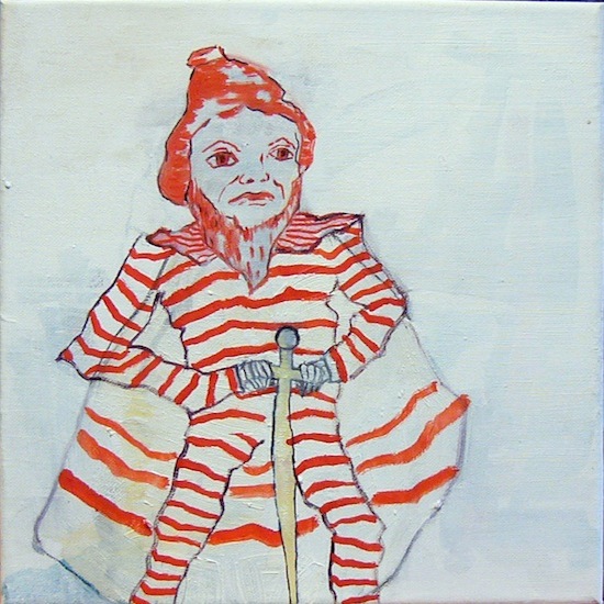 Claudia Rößger: Defence, 2019, acrylic and oil on canvas, 30 x 30 cm    

